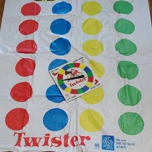 Vintage 1966 Twister Game Mat with Spinner Milton Bradley In Original Box
